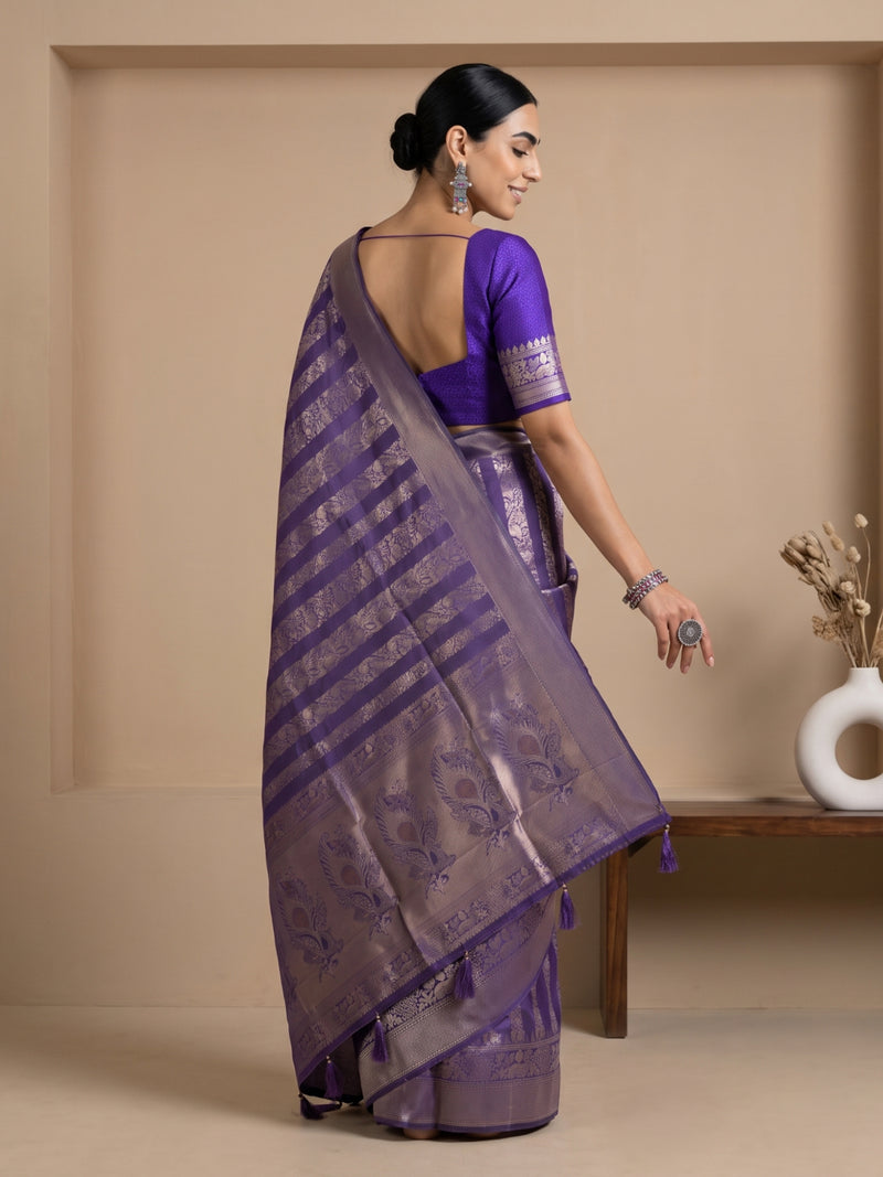 Rekha Silk Violet Saree