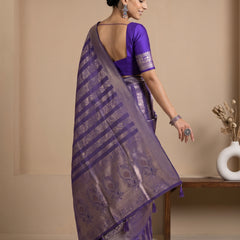 Rekha Silk Violet Saree
