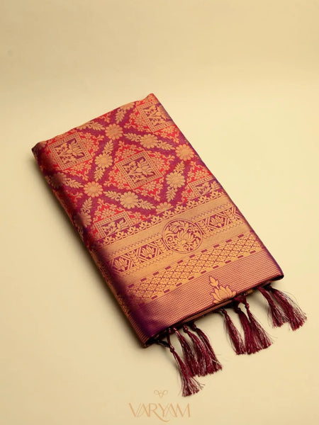Amara Silk Maroon Saree