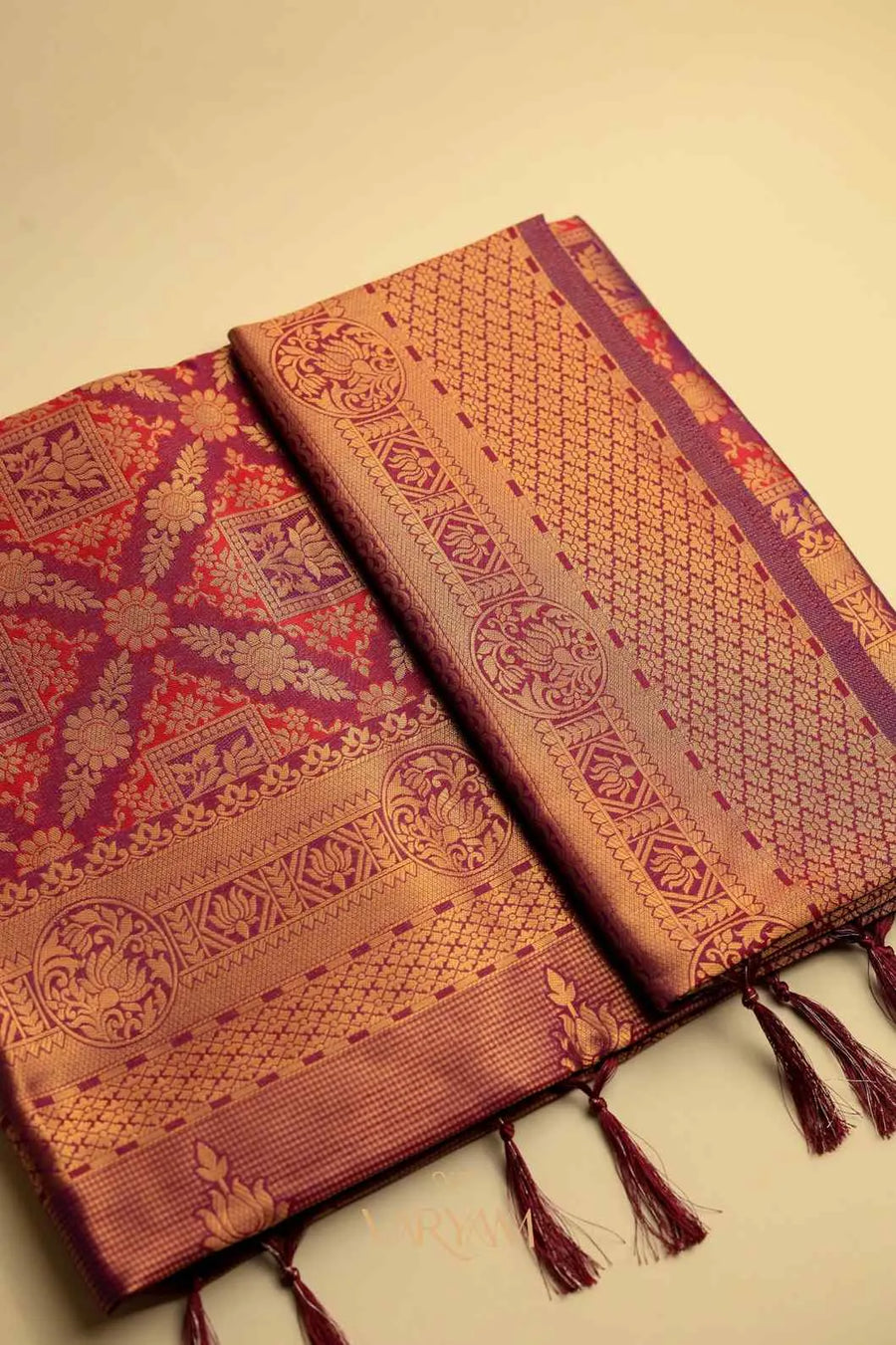 Amara Silk Maroon Purple Saree