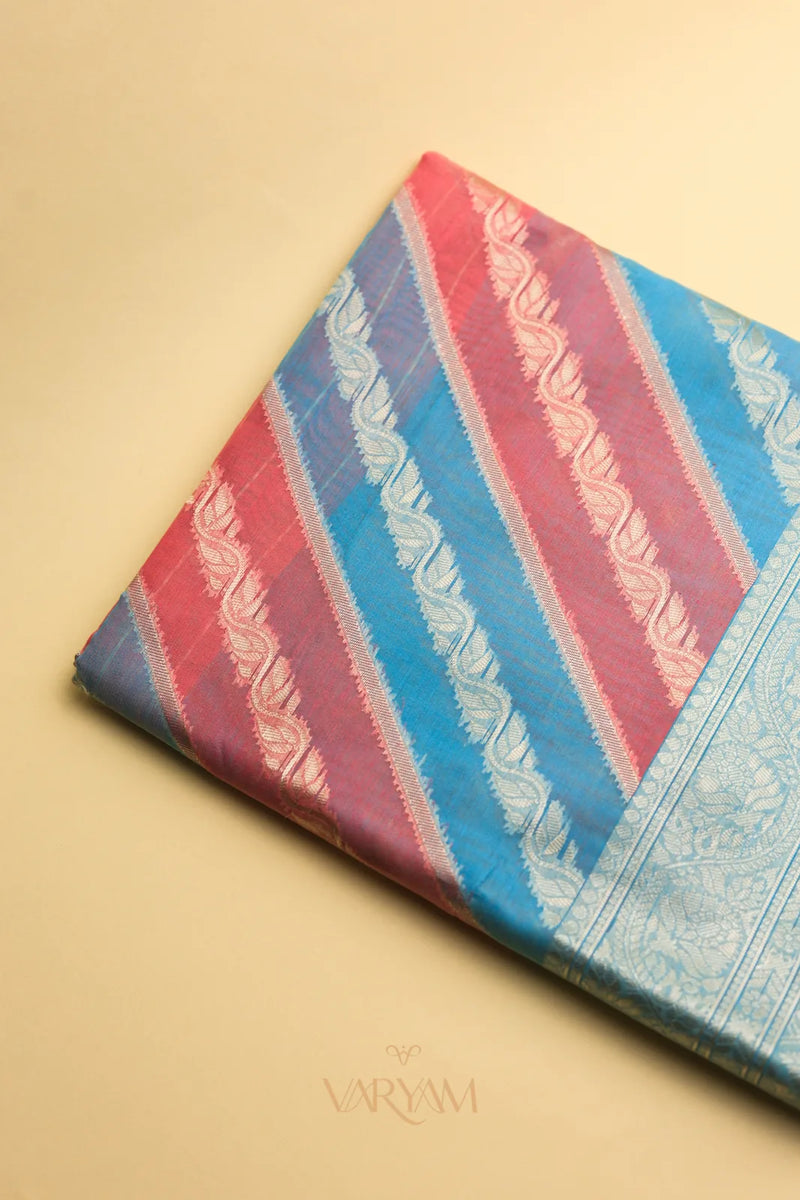 Kaaya Cotton Blue Pink Saree
