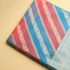 Kaaya Cotton Blue Pink Saree