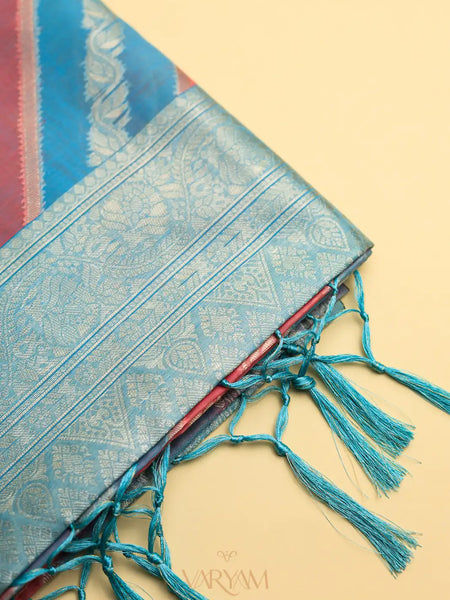 Kaaya Cotton Blue Pink Saree