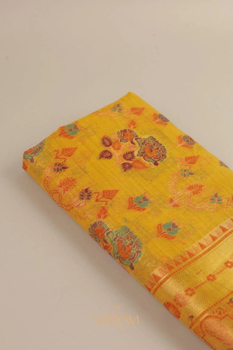 Mira Cotton Yellow Saree