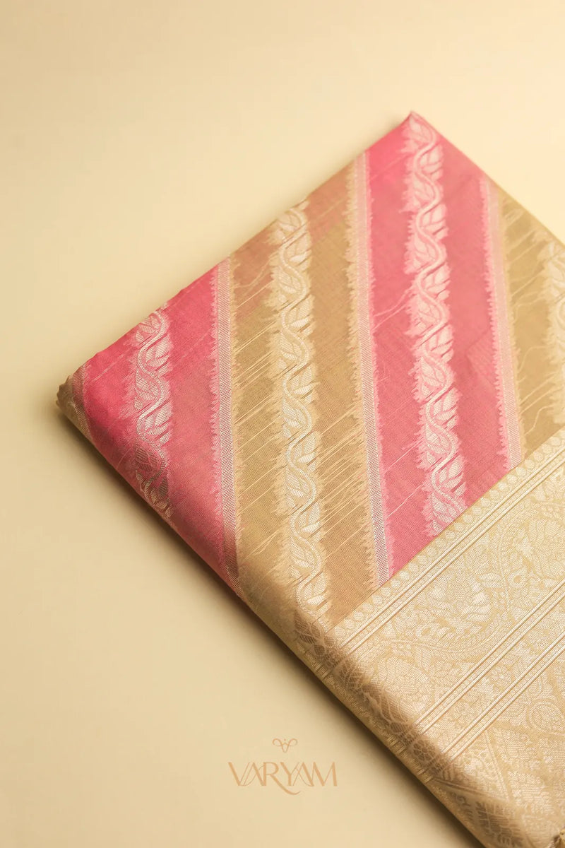 Kaaya Cotton Gold Pink Saree