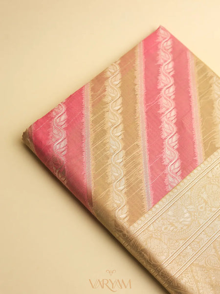 Kaaya Cotton Gold Pink Saree