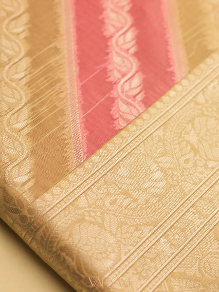 Kaaya Cotton Gold Pink Saree