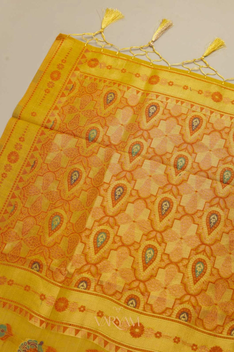 Mira Cotton Yellow Saree