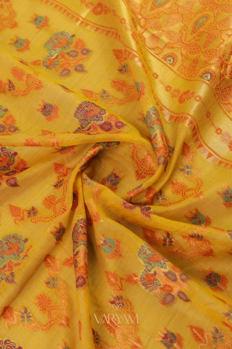 Mira Cotton Yellow Saree