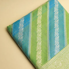 Kaaya Cotton Green Blue Saree