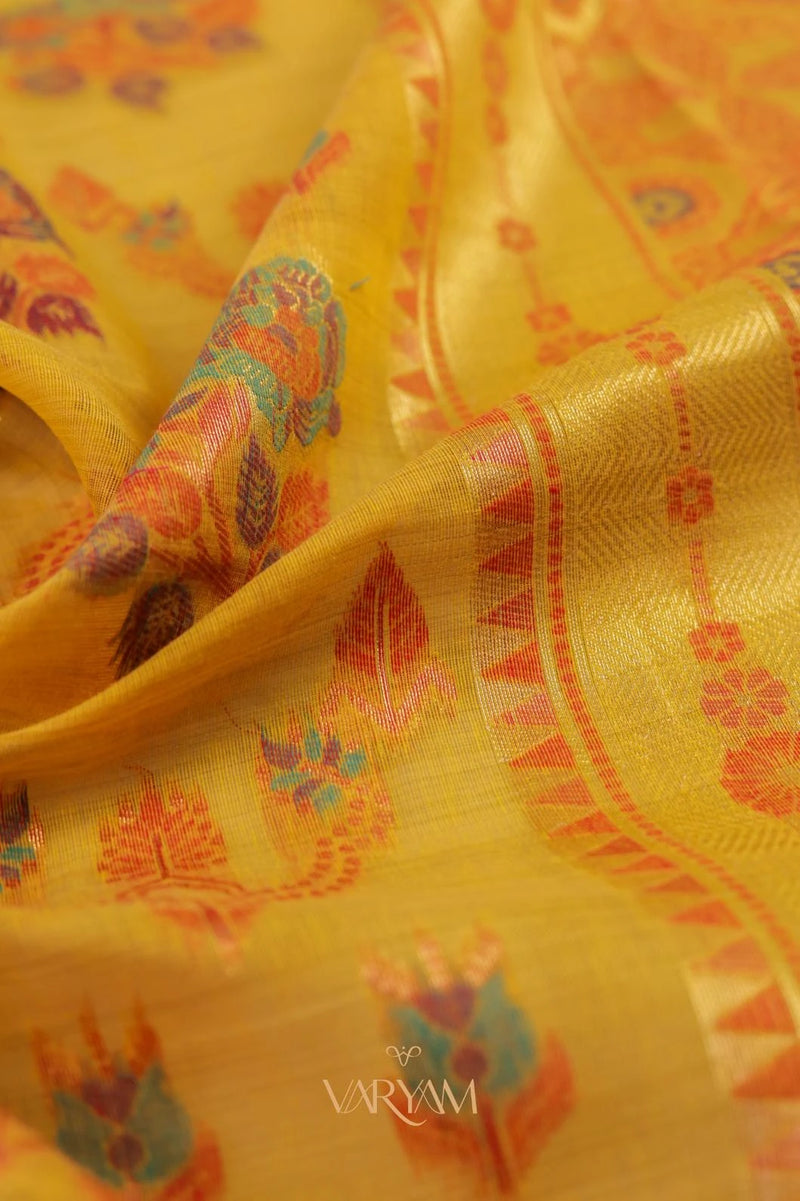 Mira Cotton Yellow Saree