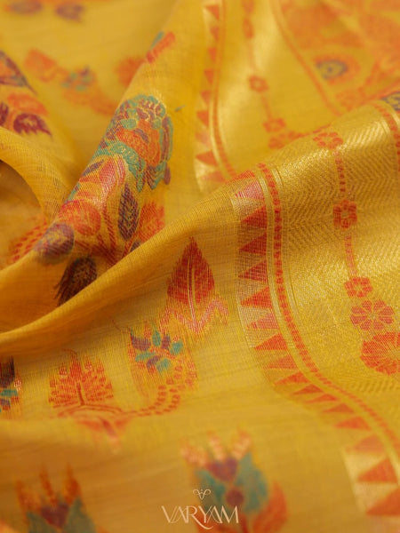 Mira Cotton Yellow Saree