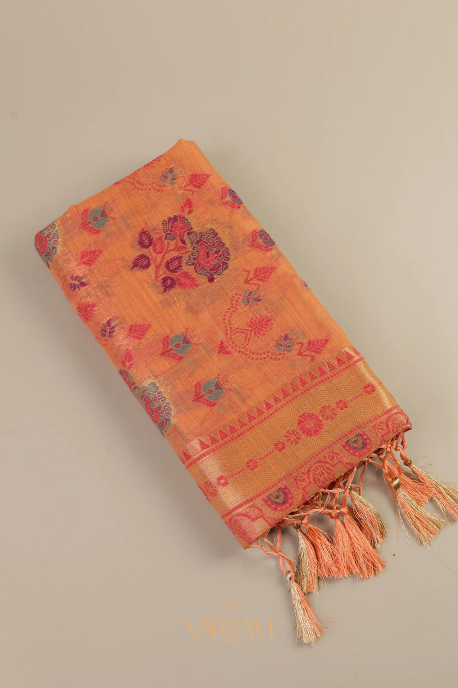Mira Cotton Peach Saree