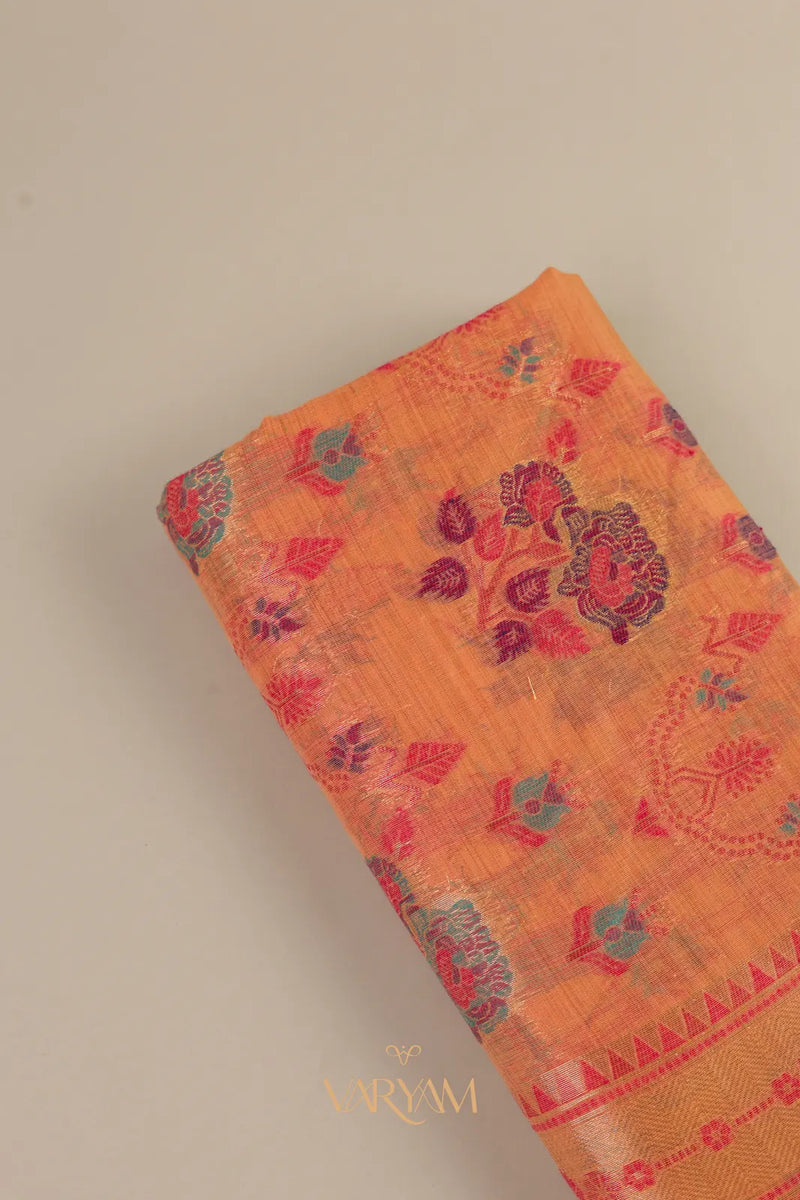 Mira Cotton Peach Saree