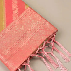Kaaya Cotton Green Pink Saree