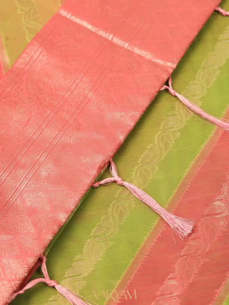 Kaaya Cotton Green Pink Saree