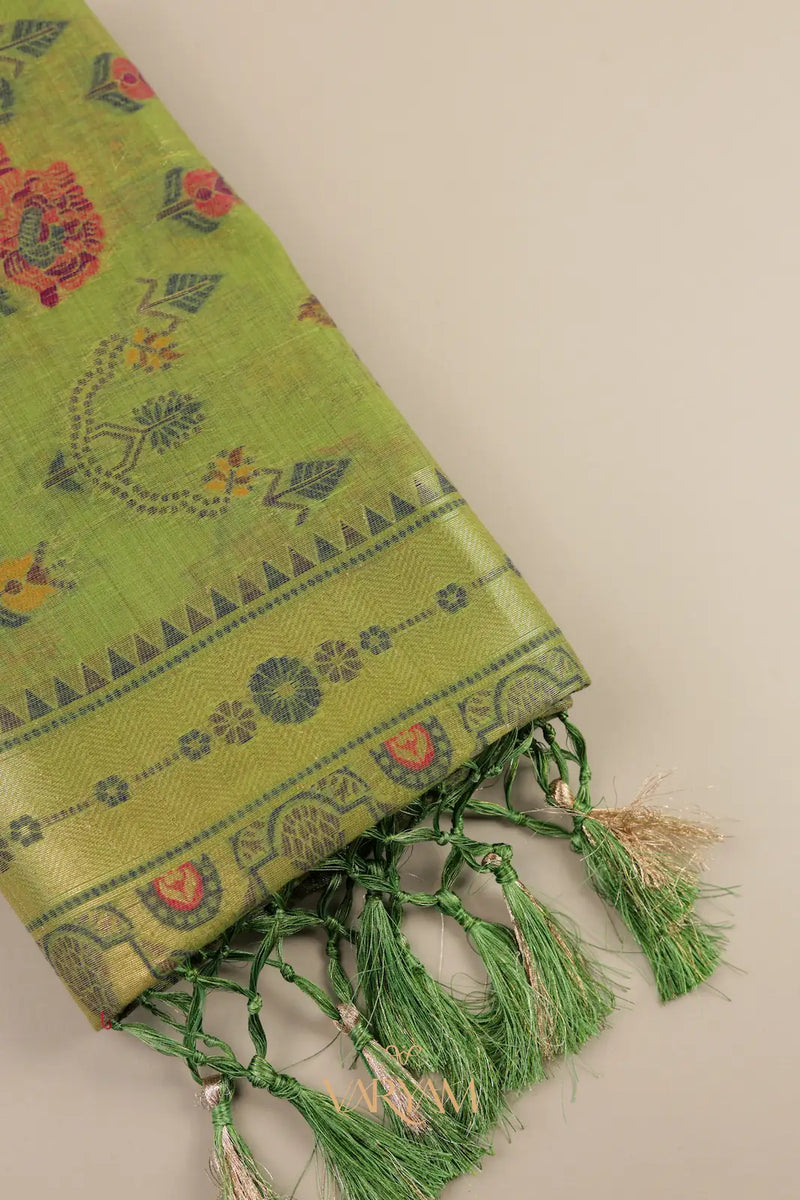 Mira Cotton Green Saree