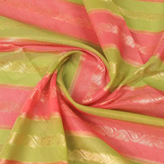Kaaya Cotton Green Pink Saree