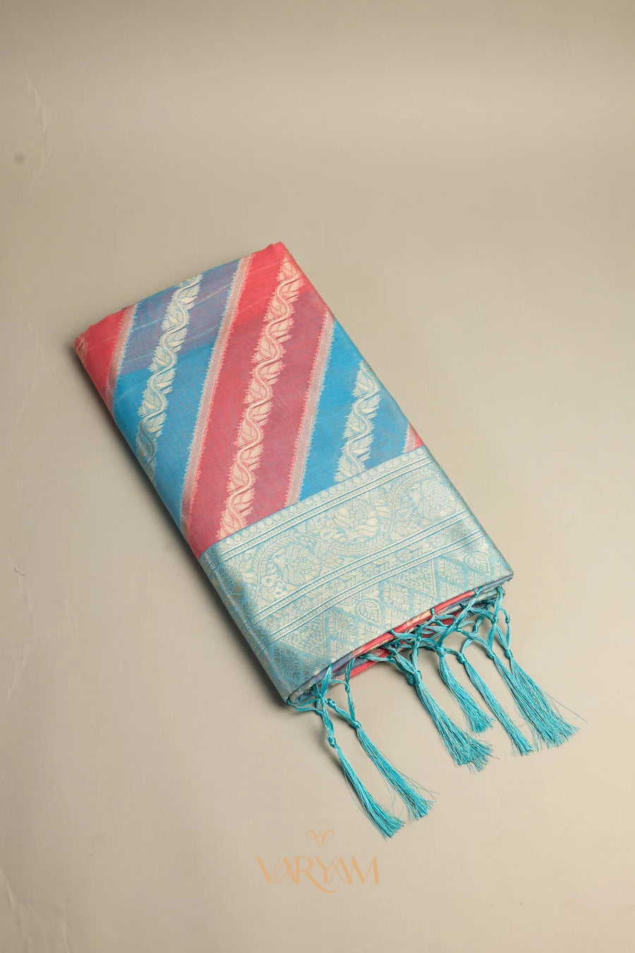 Kaaya Cotton Blue Pink Saree
