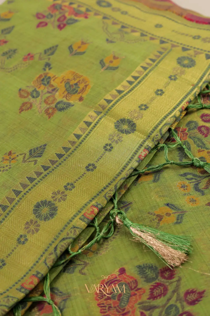 Mira Cotton Green Saree