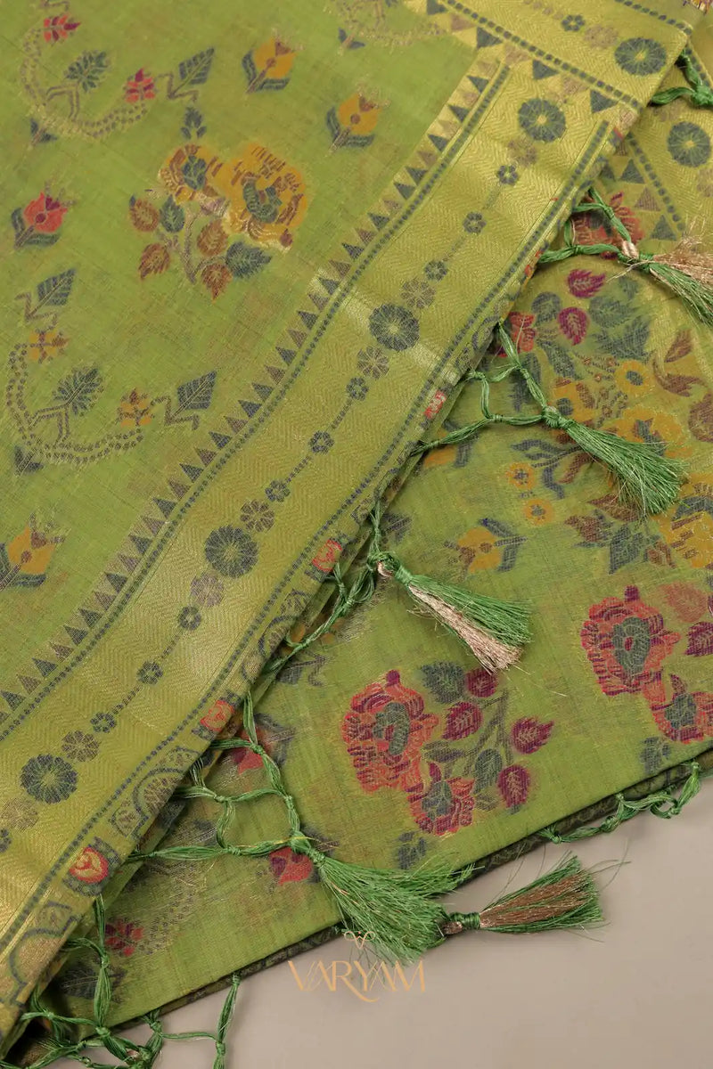 Mira Cotton Green Saree