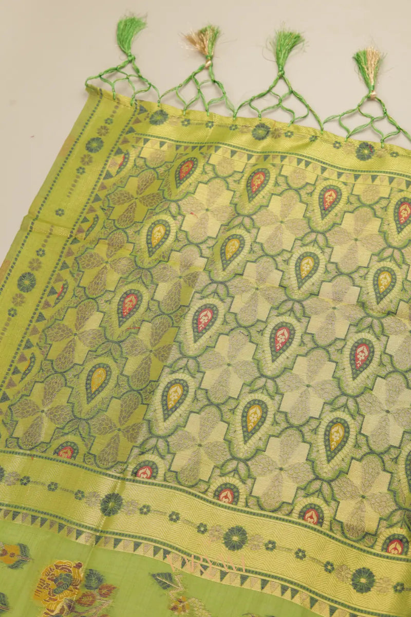Mira Cotton Green Saree