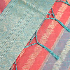 Kaaya Cotton Blue Pink Saree