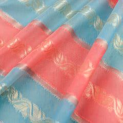 Kaaya Cotton Blue Pink Saree