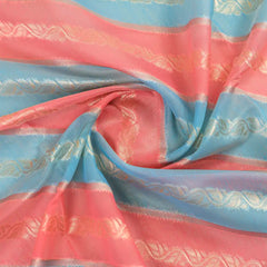 Kaaya Cotton Blue Pink Saree