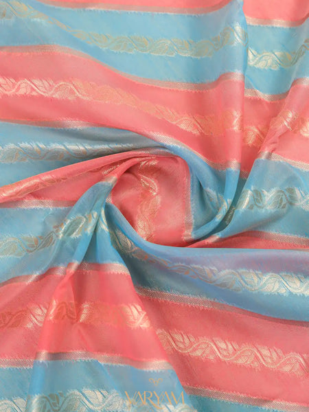 Kaaya Cotton Blue Pink Saree