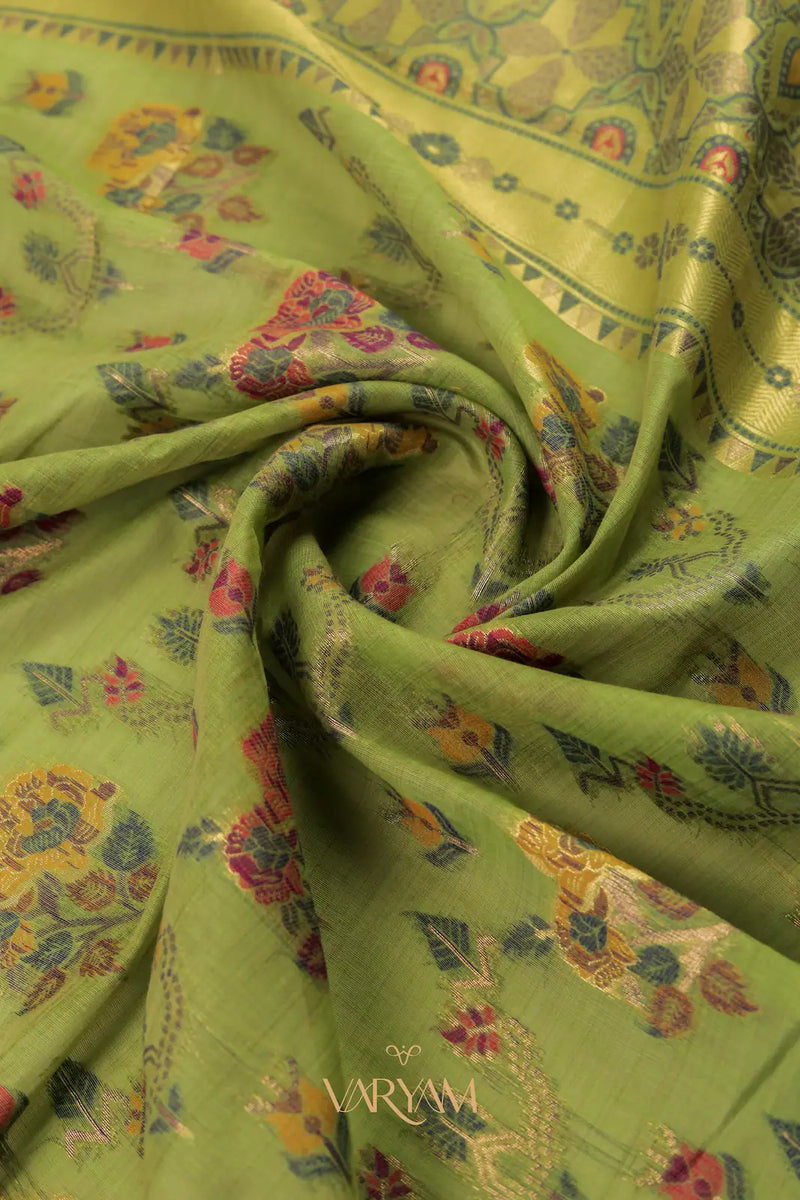 Mira Cotton Green Saree
