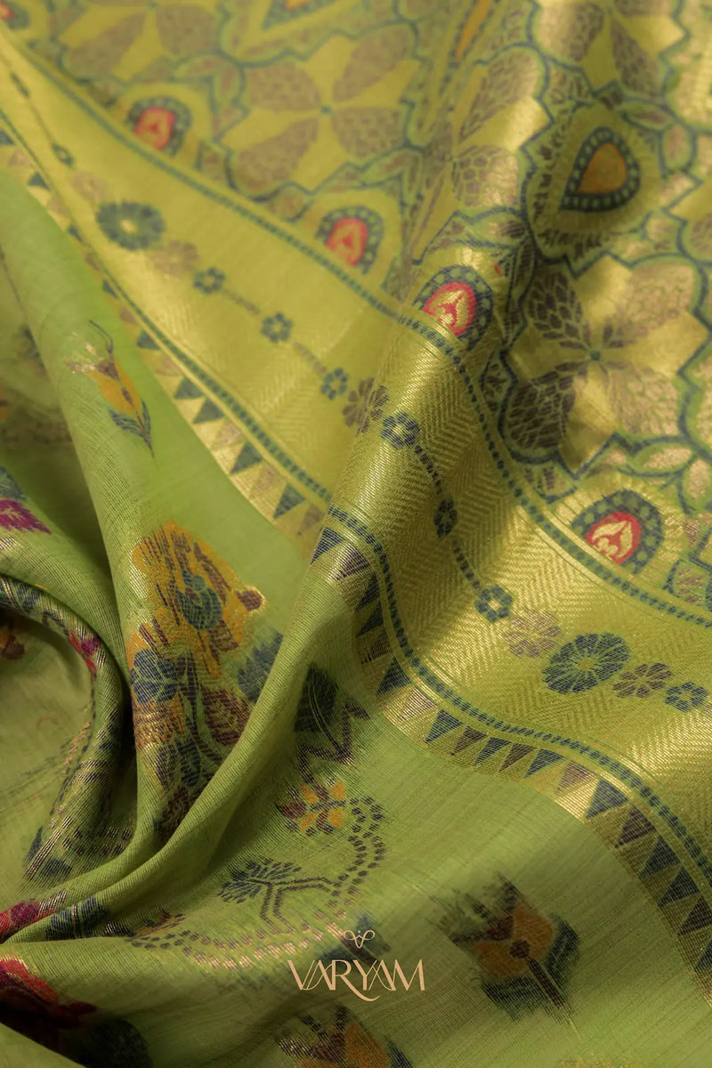 Mira Cotton Green Saree