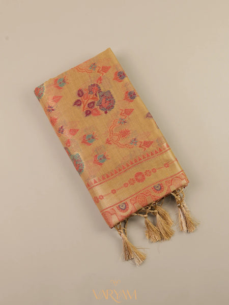 Mira Cotton Taupe Saree