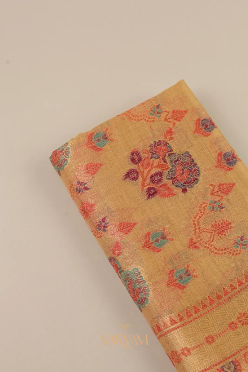 Mira Cotton Taupe Saree