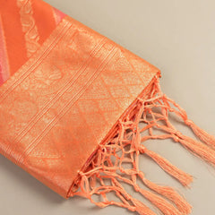 Kaaya Cotton Orange Pink Saree