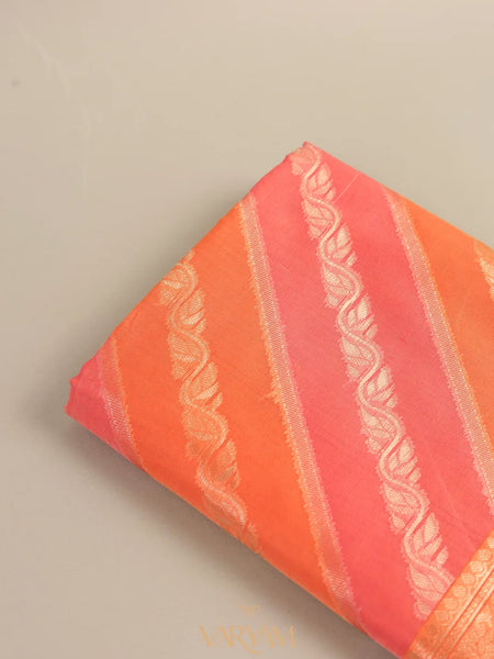 Kaaya Cotton Orange Pink Saree
