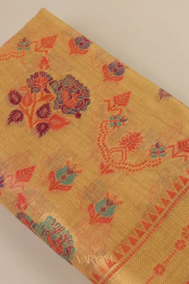 Mira Cotton Taupe Saree