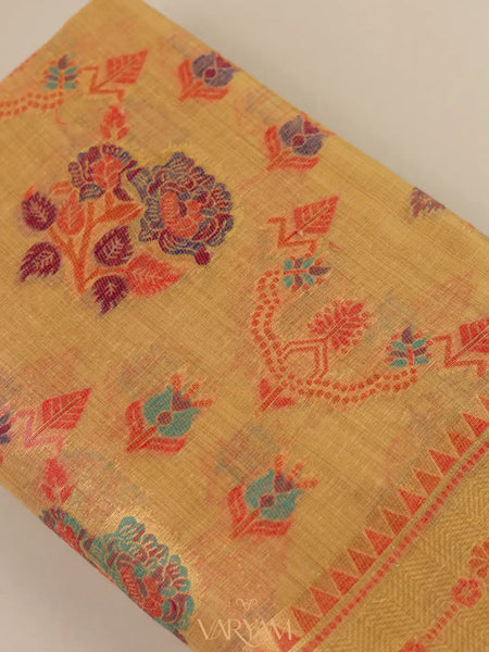 Mira Cotton Taupe Saree