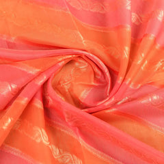 Kaaya Cotton Orange Pink Saree