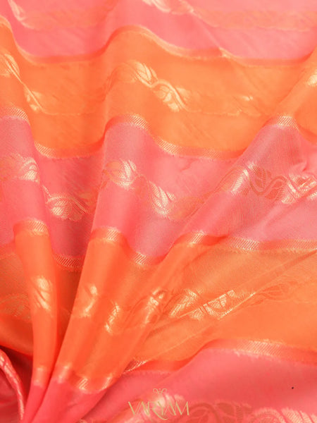 Kaaya Cotton Orange Pink Saree