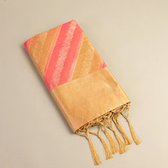 Kaaya Cotton Gold Pink Saree