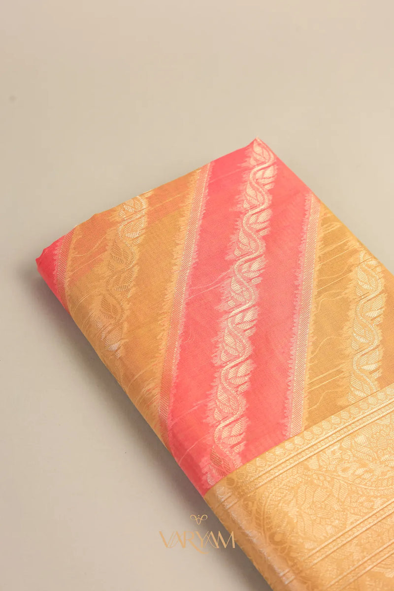 Kaaya Cotton Gold Pink Saree