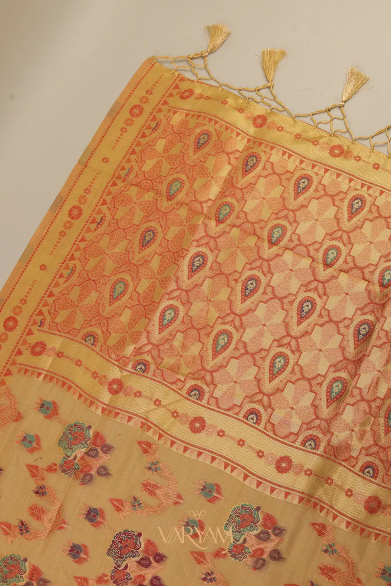 Mira Cotton Taupe Saree