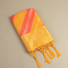 Kaaya Cotton Yellow Pink Saree
