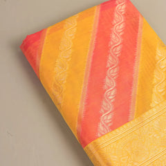 Kaaya Cotton Yellow Pink Saree