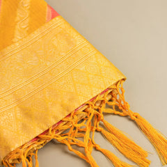 Kaaya Cotton Yellow Pink Saree