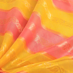 Kaaya Cotton Yellow Pink Saree