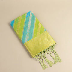 Kaaya Cotton Green Blue Saree