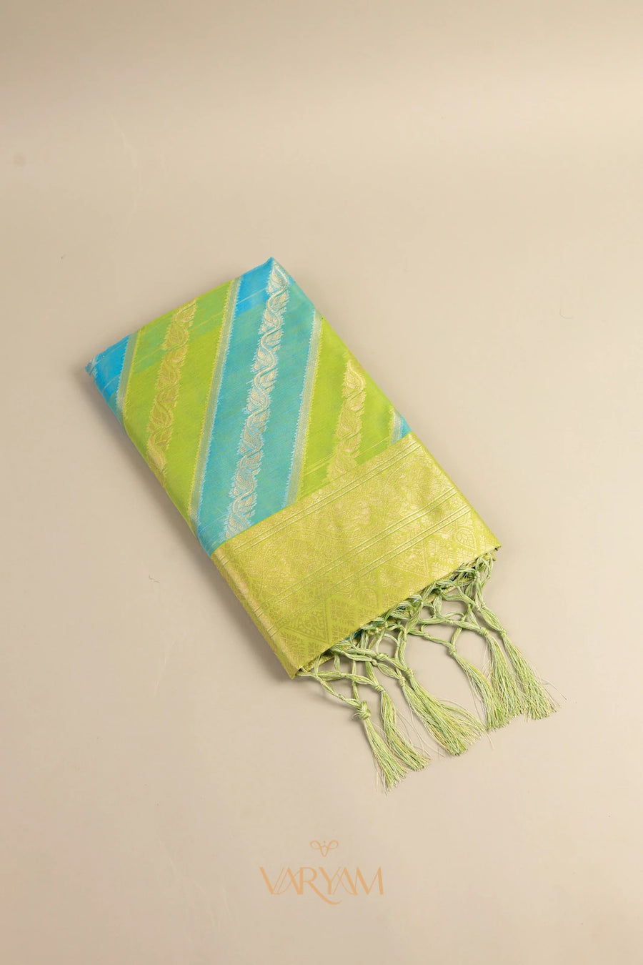 Kaaya Cotton Green Blue Saree