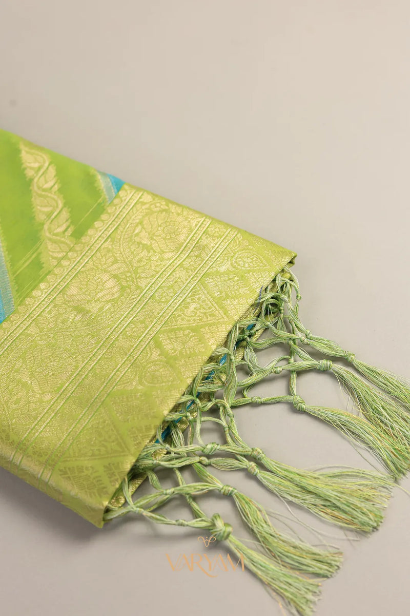 Kaaya Cotton Green Blue Saree